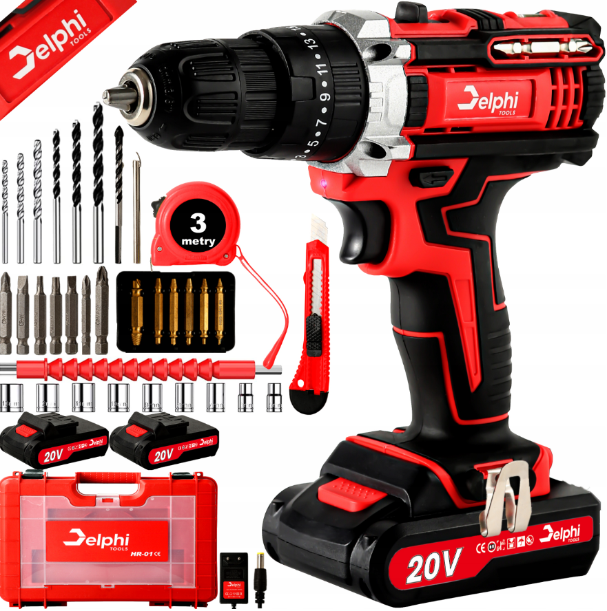 Шуруповерт акумуляторний Delphi 20V HR-01 + 2 акумулятори (Польща)