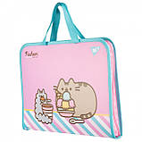 Папка-портфель YES FC на блискавці з тканинними ручками Pusheen Stormy, рожевий (492238), фото 4