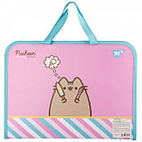 Папка-портфель YES FC на блискавці з тканинними ручками Pusheen Stormy, рожевий (492238), фото 3