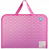 Папка-портфель YES FC на блискавці з тканинними ручками Barbie, рожевий (492240), фото 4