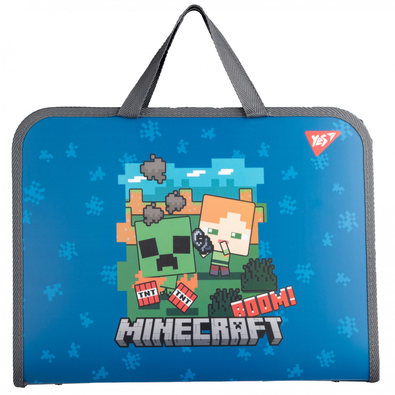 Папка-портфель YES FC на блискавці з тканинними ручками Minecraft Alex, синій (492237)