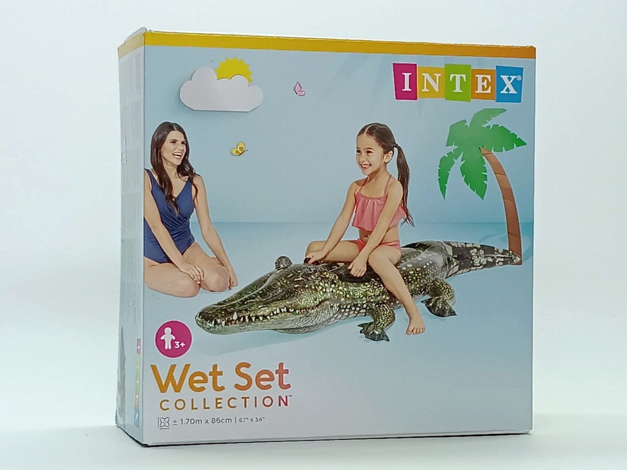 Надувний пліт Intex "Крокодил" 1,70*86 см з ручками 57551NP