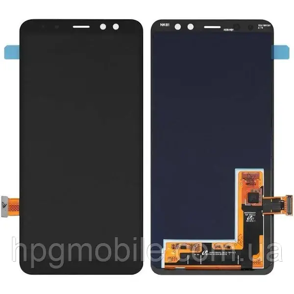 Дисплей для Samsung A530/A8 2018 (GH97-21406A) модуль (екран,сенсор) сервісний оригінал, Чорний, фото 1