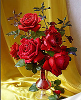 Набір алмазної мозаїки Квіти Оксамитово червоні троянди Алмазна вишивка букет 30*40см Мозаїка квадратні алмази