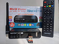 Цифровий Т2 тюнер WorldVision T624D2 YouTube+Megogo+TikTok IPTV + AC3 + WiFi адаптер