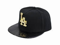 Бейсболка GLH Snapback Gold LA One sizе Чёрный (23238) GG, код: 1895902