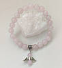 Браслет із Рожевого кварцу Мадагаскар з підвіскою Ангел d 8мм, фото 8