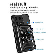 PC + TPU чохол Camshield armor на Poco M6 Pro (4G) / чорний, фото 4