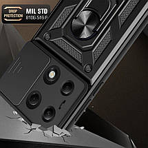 PC + TPU чохол Camshield armor на Poco M6 Pro (4G) / чорний, фото 6
