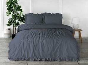 Ліжко євро розміри 200 х 220 см, однотонні комплекти постільної білизни Limasso