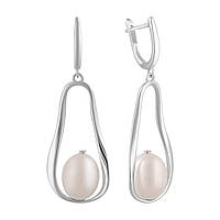 Срібні сережки SilverBreeze з натуральними перлами (2122531) GG, код: 8025698