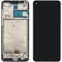 Дисплей Samsung A217/A21s 2020 (GH82-22988A) модуль (екран,сенсор) з рамкою, сервісний оригінал в зборі з рамкою, Чорний