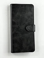 Кожаный чехол книжка Retro на ZTE Blade V50 Vita темно-серый
