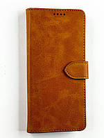 Кожаный чехол книжка Retro на ZTE Blade V50 Vita светло-коричневый