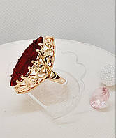 Перстень Маркіза з рубіновим фіанітом. Xuping 18К. розмір 17, 17,5, 19