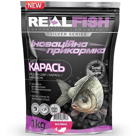 Прикормка Real Fish Карась 1кг (малина), фото 1
