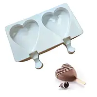 Силіконова форма для морозива Сердечка 2 шт