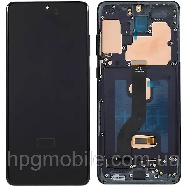 Дисплей для Samsung G985/s20+ (GH82-22134A) модуль (екран, сенсор) з рамкою, сервісний оригінал, Чорний, фото 1