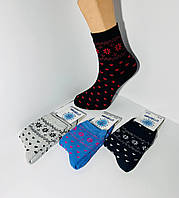 Шкарпетки жіночі 12 пар зимові махрові з бавовни ТМ "Mirabello" розмір 36-40 мікс кольорів сніжинки