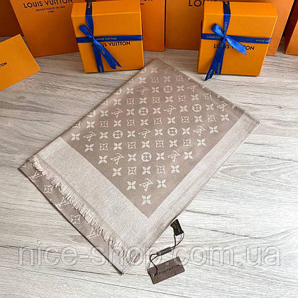Палантин Louis Vuitton бежевий, фото 4