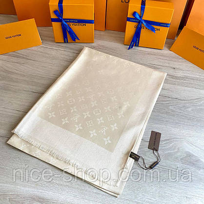 Палантин Louis Vuitton світло-бежевий, фото 4