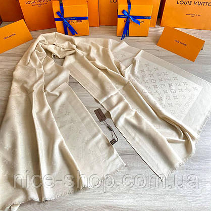 Палантин Louis Vuitton світло-бежевий, фото 6