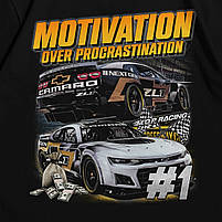 Футболка з принтом Chevrolet Camaro - Motivation Over Procrastination L Чорний, фото 3