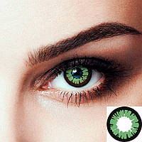 Лінзи контактні кольорові Seta Decor нерівна веселка зелені (13387) NX, код: 6857805