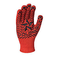 Перчатки Doloni Звезда трикотажные рабочие красные с ПВХ 7 класс 11 размер арт. 4040 NX, код: 8195531