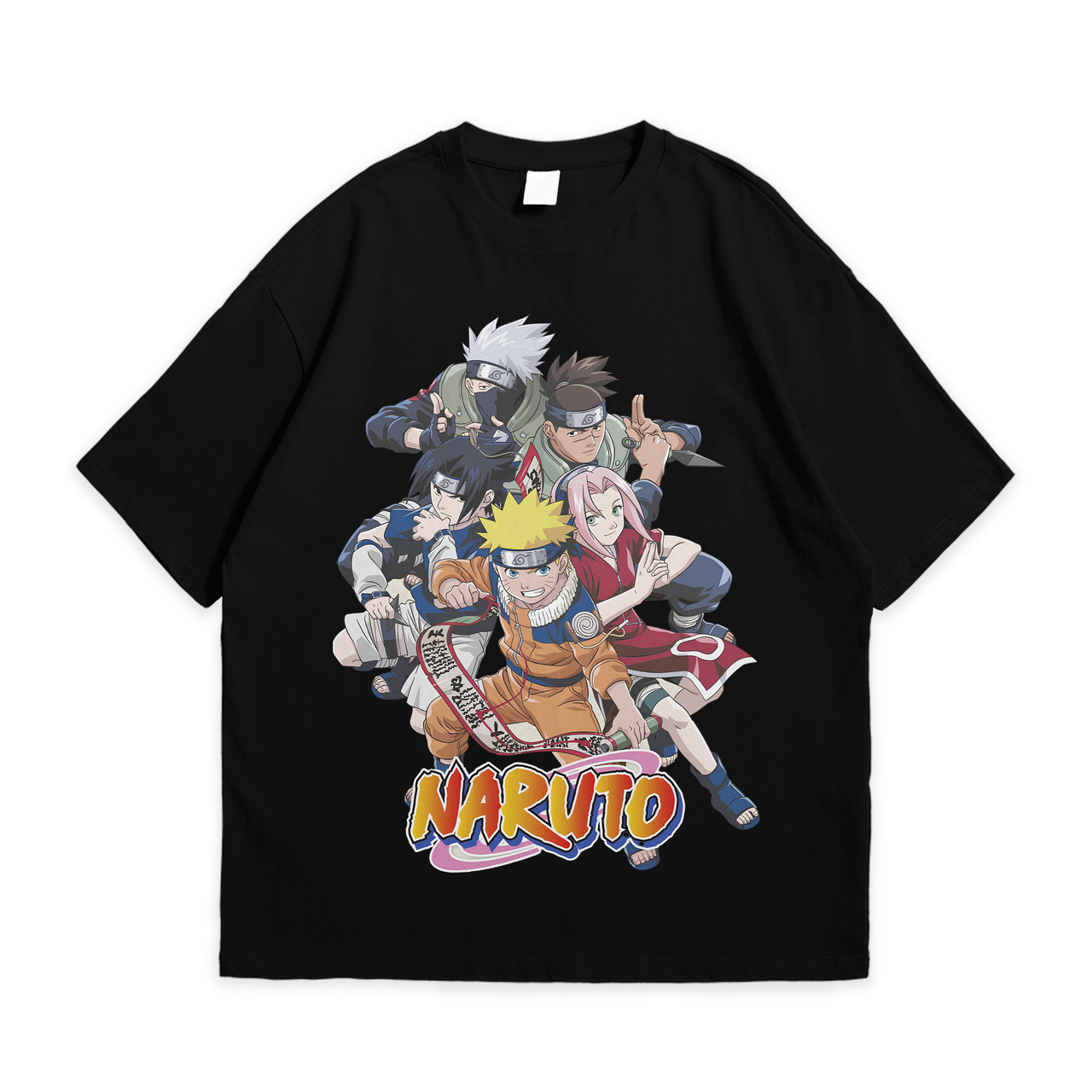 Футболка з принтом Аніме Naruto S Чорний