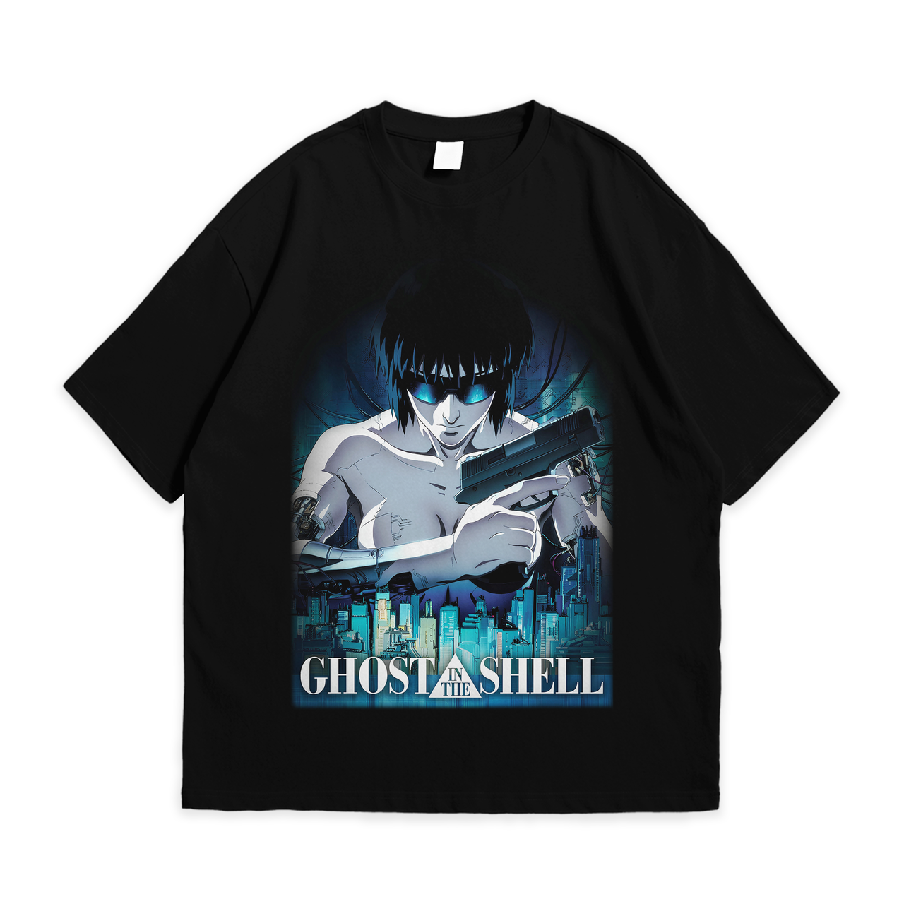 Футболка з принтом Аніме Ghost In The Shell S Чорний