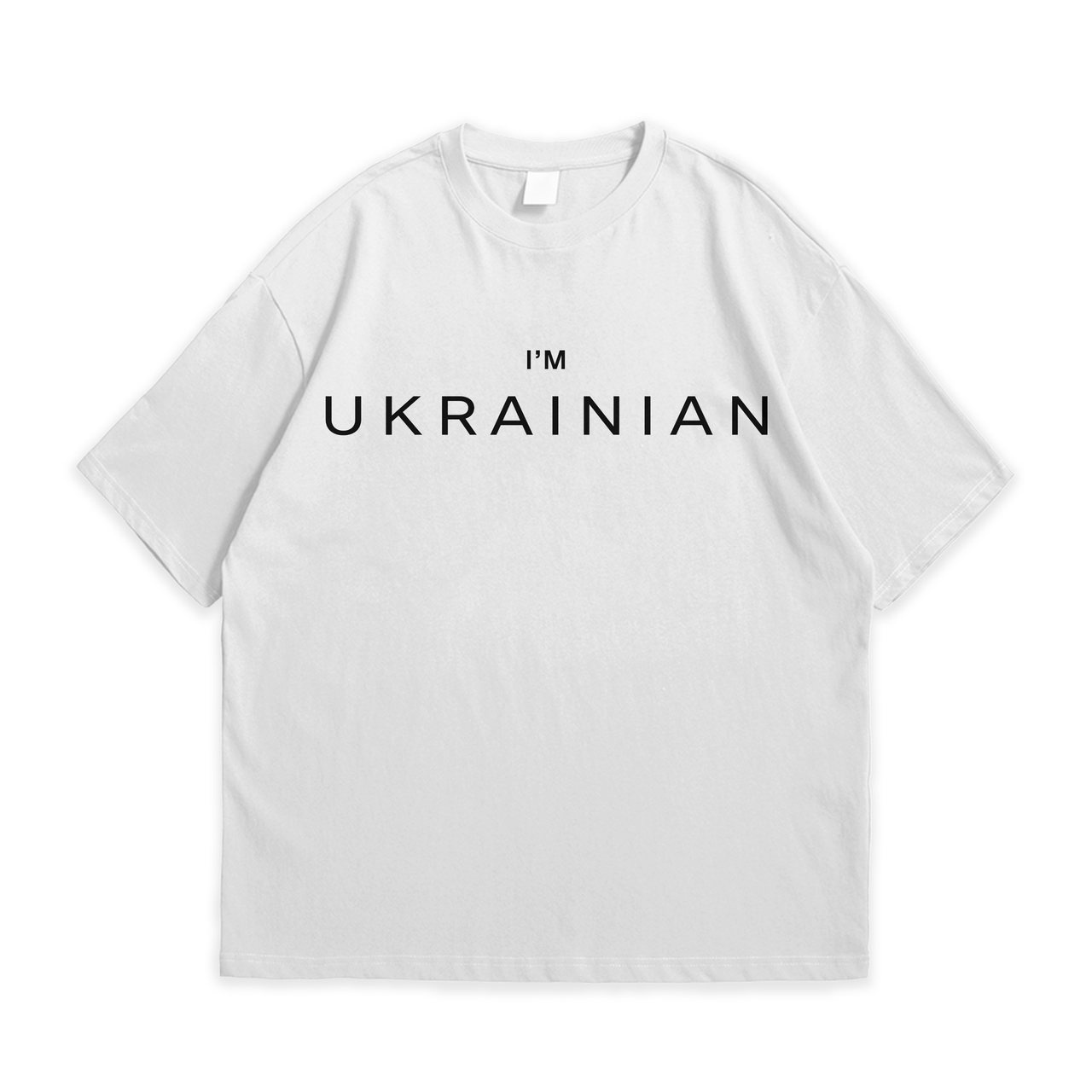 Футболка з патріотичним принтом I'm Ukrainian M Білий
