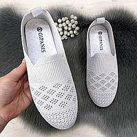Мокасини жіночі сірі текстильні сітка Gipanis