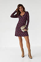 Короткое платье с цветочным принтом TOP20TY - розовый цвет, S (есть размеры) hl