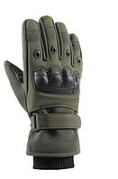 Тактические перчатки зимние JingShahe XL Олива NX, код: 8397231