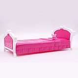 Лялькова меблі Gloria Спальня 3014 в комплекті ліжко трюмо стільчик аксесуари, фото 2