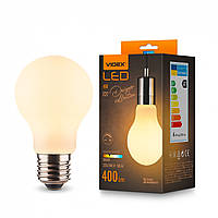 Светодиодная лампа LED груша 4W E27 А60 3000K диммируемая Porcelain dimmable VIDEX Filament VL-DA60MO