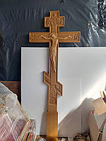 Резной крест на могилу из дуба 2.2м высоты