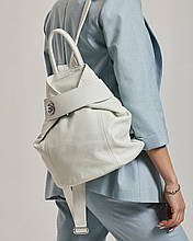 Сумка-рюкзак жіночий Polina&Eiterou 18149 біла шкіра