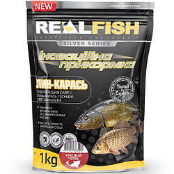 Прикормка Real Fish Лин-Карась 1кг (червоний черв'як)