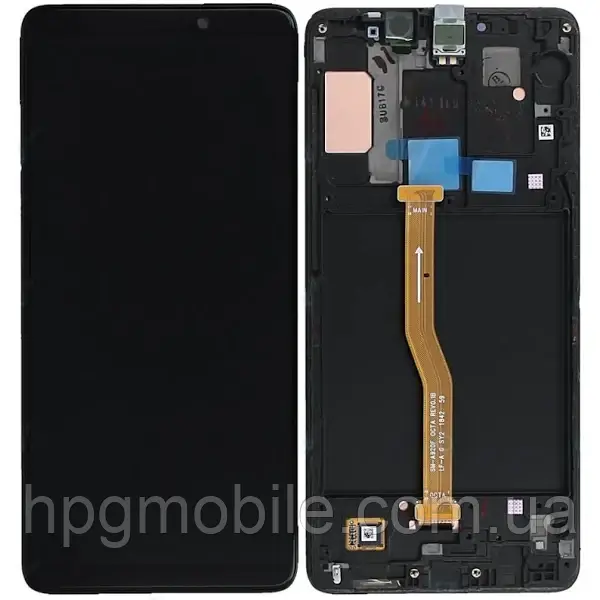 Дисплей для Samsung A920/A9 2018 (GH82-18308A) модуль (екран, сенсор) з рамкою, сервісний оригінал, Чорний, фото 1