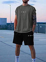 Мужской спортивный костюм двойка футболка+шорты ткань: двунитка люкс Мод 1019