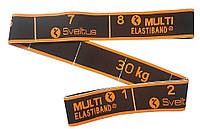 Эспандер для фитнеса универсальный Sveltus Multi Elastiband 30 кг Черно-оранжевый (SLTS-0123) NX, код: 7546843