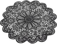 Набір 6 сервірувальних килимків Мереживо Black діаметр 38 см підтарельники Bona DP73988 NX, код: 7426975