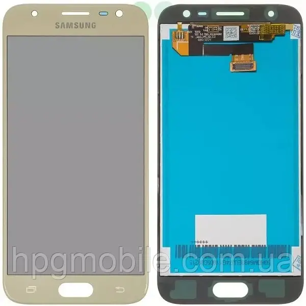 Дисплей Samsung J330/J3 2017 (GH96-10990A) модуль (екран,сенсор) сервісний оригінал, Золотий, фото 1