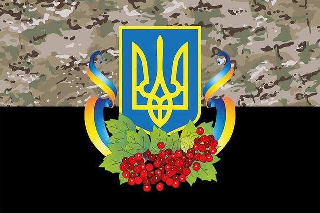 Прапор «Україна» камуфляж-чорний, фото 1