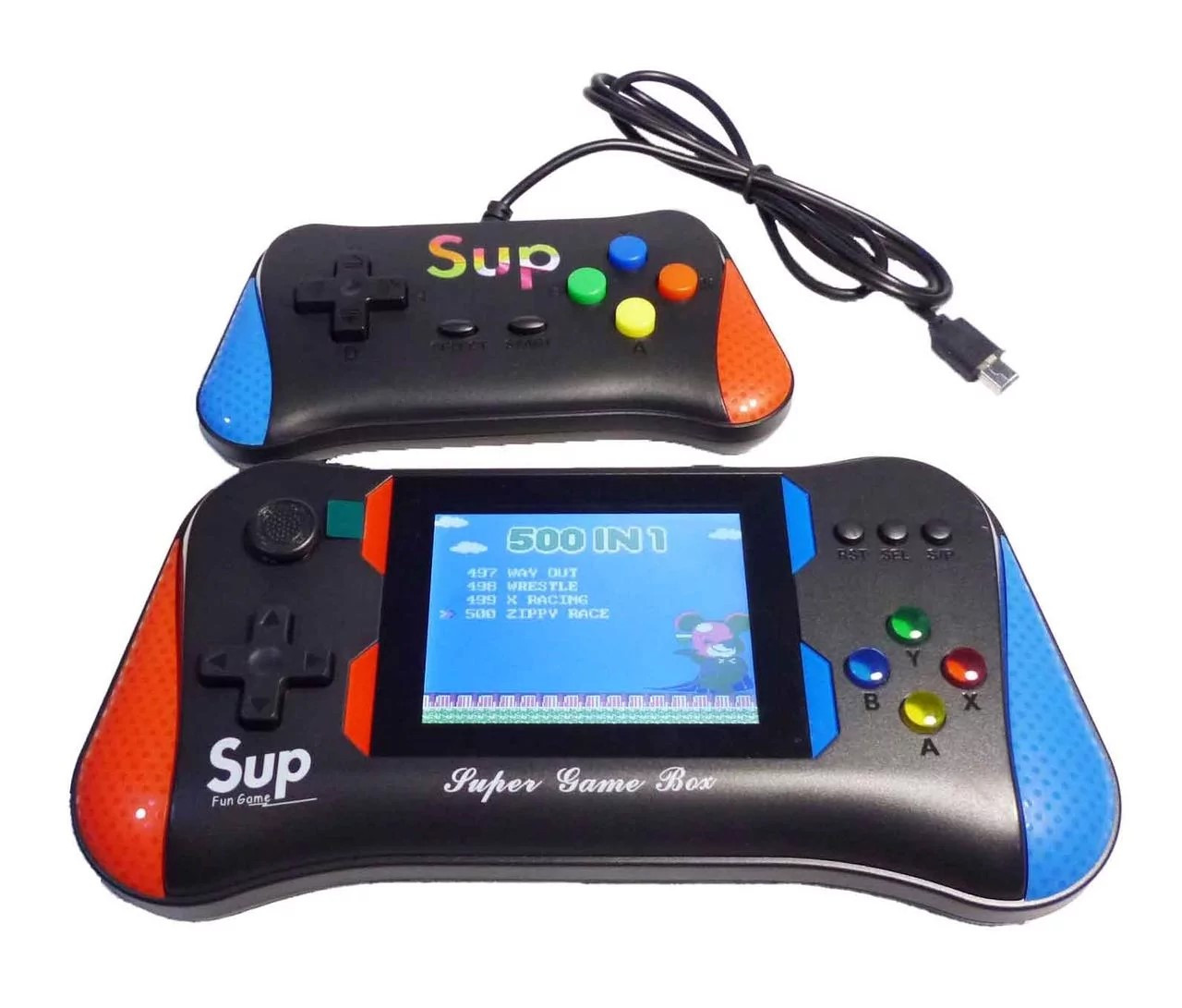 Игровая приставка SUP X7M с джойстиком 500в1, портативная детская ретро ...