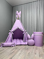 Вигвам Наслаждение фиолетовый 5 БОНБОН с Корзиной, Полный комплект, вигвам для девочки, детский вигвам,палатка
