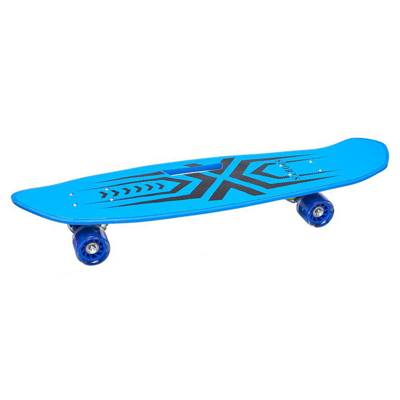 Скейт пластиковий 70см колеса з поліуретану, що світяться, антиковзаюча поверхня, ручка, blue