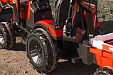 ВЕЛИКИЙ дитячий трактор - електромобіль з причепом та двома ківшами Bambi, червоний, фото 8